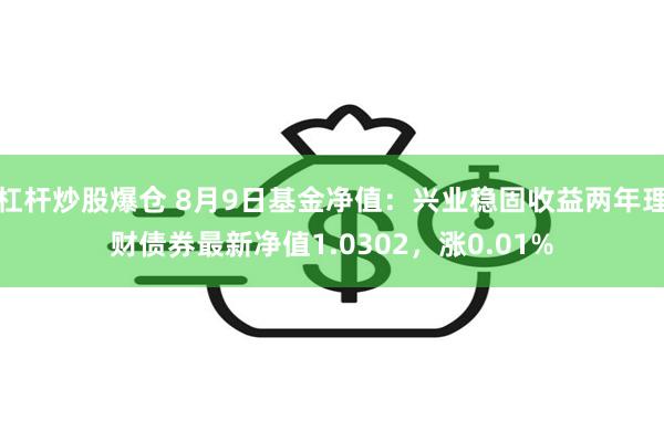 杠杆炒股爆仓 8月9日基金净值：兴业稳固收益两年理财债券最新净值1.0302，涨0.01%